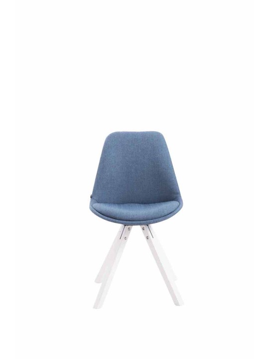 Silla de visita tela Toulouse Cuadrada, azul