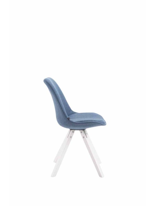 Silla de visita tela Toulouse Cuadrada, azul