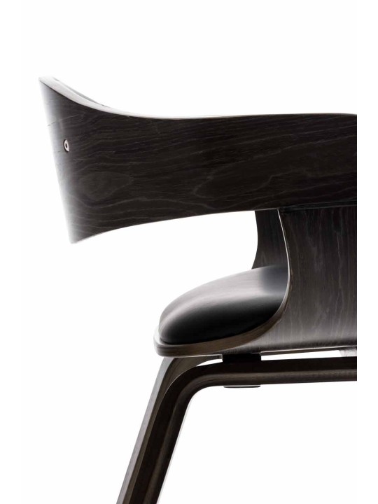 Silla de visita Kingston piel sintética, negro/gris