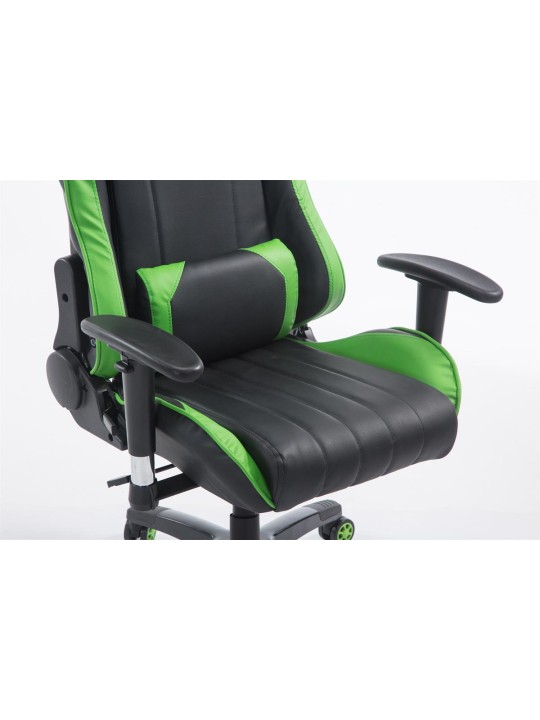Silla de oficina Racing Shift X2 de cuero artificial sin reposapiés, negro/verde