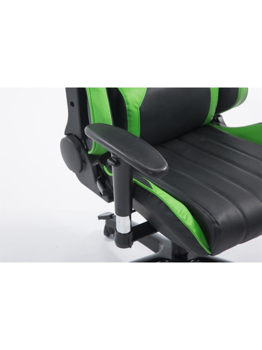 Silla de oficina Racing Shift X2 de cuero artificial sin reposapiés, negro/verde