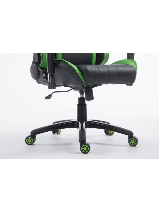 Silla de oficina Racing Shift X2 de cuero artificial sin reposapiés, negro/verde