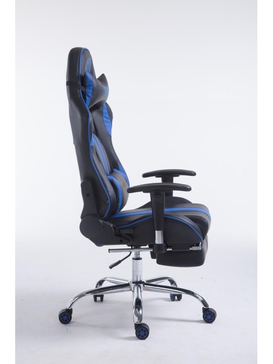 Silla de oficina Racing Limit V2 de cuero artificial con reposapiés, negro/azul Silla de oficina Racing Limit V2 de cuero artificial con reposapiés, negro/azul