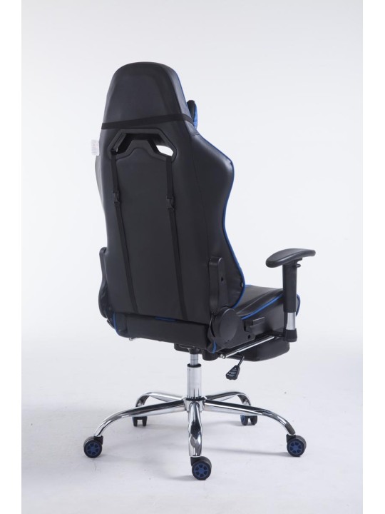 Silla de oficina Racing Limit V2 de cuero artificial con reposapiés, negro/azul Silla de oficina Racing Limit V2 de cuero artificial con reposapiés, negro/azul
