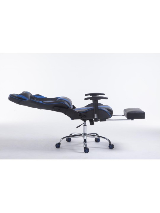 Silla de oficina Racing Limit V2 de cuero artificial con reposapiés, negro/azul Silla de oficina Racing Limit V2 de cuero artificial con reposapiés, negro/azul