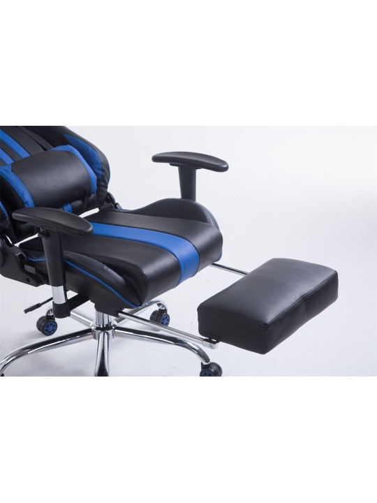 Silla de oficina Racing Limit V2 de cuero artificial con reposapiés, negro/azul Silla de oficina Racing Limit V2 de cuero artificial con reposapiés, negro/azul