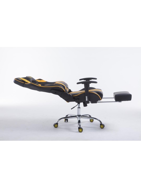Silla de oficina Racing Limit V2 de cuero artificial con reposapiés, negro/amarillo Silla de oficina Racing Limit V2 de cuero artificial con reposapiés, negro/amarillo