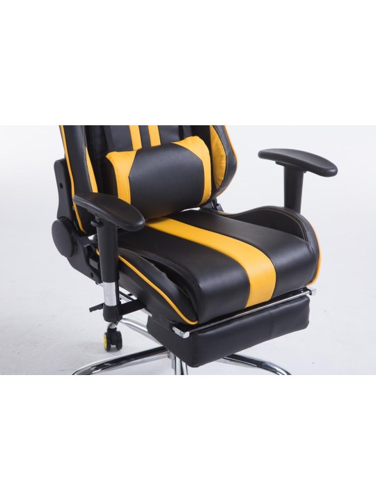 Silla de oficina Racing Limit V2 de cuero artificial con reposapiés, negro/amarillo Silla de oficina Racing Limit V2 de cuero artificial con reposapiés, negro/amarillo