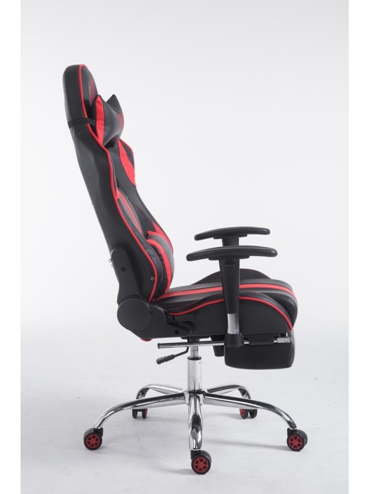 Silla de oficina Racing Limit V2 de cuero artificial con reposapiés, negro/rojo Silla de oficina Racing Limit V2 de cuero artificial con reposapiés, negro/rojo