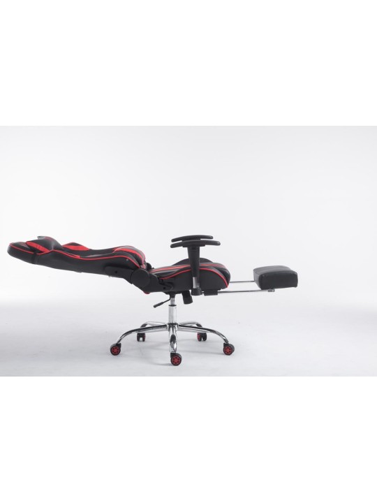 Silla de oficina Racing Limit V2 de cuero artificial con reposapiés, negro/rojo Silla de oficina Racing Limit V2 de cuero artificial con reposapiés, negro/rojo