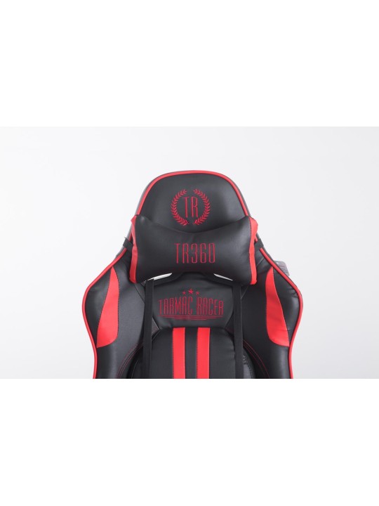 Silla de oficina Racing Limit V2 de cuero artificial con reposapiés, negro/rojo Silla de oficina Racing Limit V2 de cuero artificial con reposapiés, negro/rojo