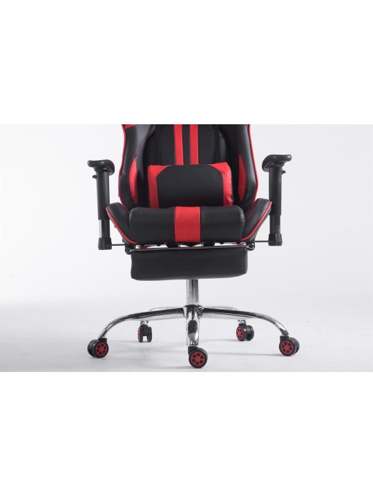 Silla de oficina Racing Limit V2 de cuero artificial con reposapiés, negro/rojo Silla de oficina Racing Limit V2 de cuero artificial con reposapiés, negro/rojo