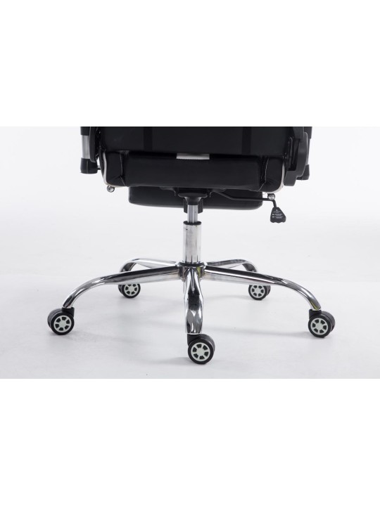 Silla de oficina Racing Limit V2 de cuero artificial con reposapiés, negro/blanco