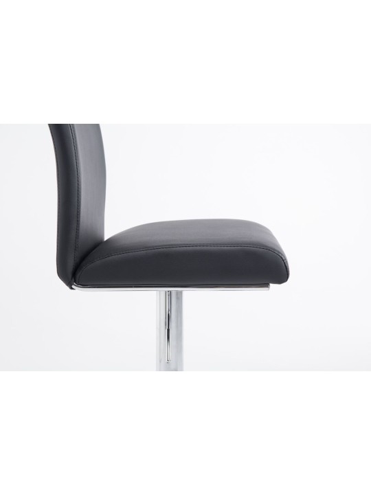 Juego de 2 taburetes de bar Colonia piel sintética cromado, negro Juego de 2 taburetes de bar Colonia piel sintética cromado, negro