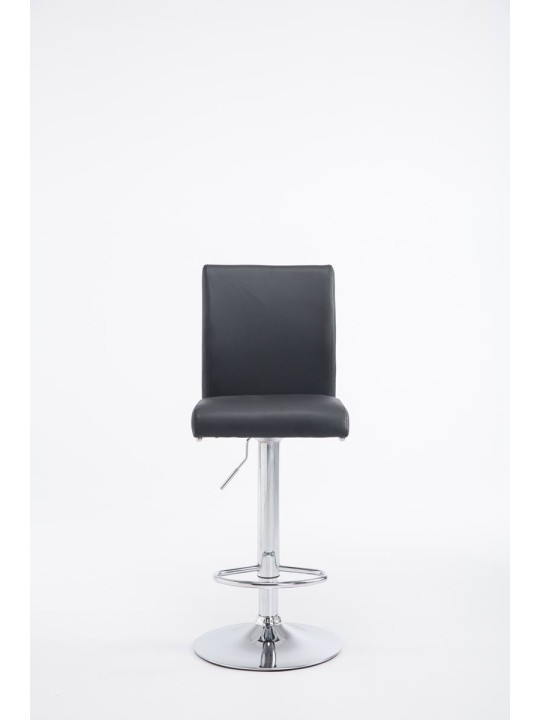 Juego de 2 taburetes de bar Colonia piel sintética cromado, negro Juego de 2 taburetes de bar Colonia piel sintética cromado, negro