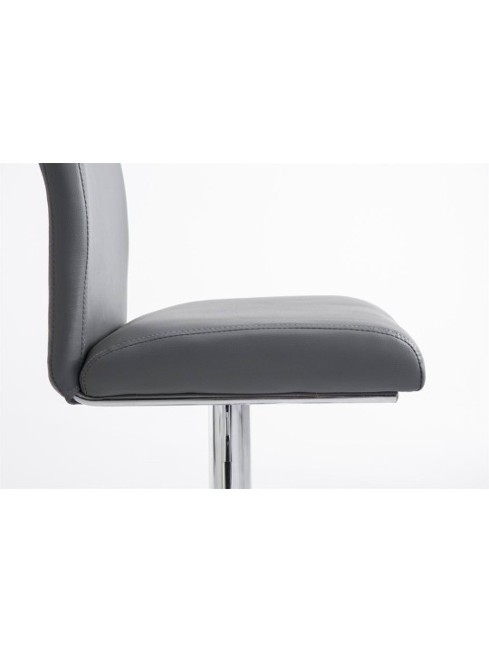 Juego de 2 taburetes de bar Colonia piel sintética cromado, gris Juego de 2 taburetes de bar Colonia piel sintética cromado, gris