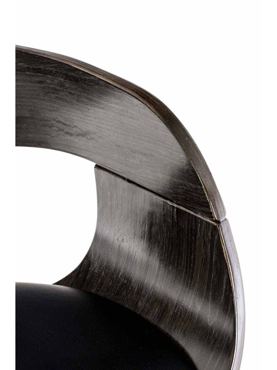 Juego de 2 taburetes de bar Kingston C piel sintética, negro/gris