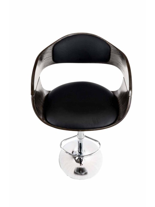 Juego de 2 taburetes de bar Kingston C piel sintética, negro/gris