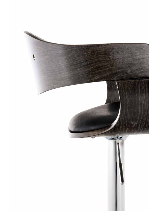 Juego de 2 taburetes de bar Kingston C piel sintética, negro/gris