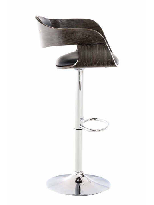 Juego de 2 taburetes de bar Kingston C piel sintética, negro/gris