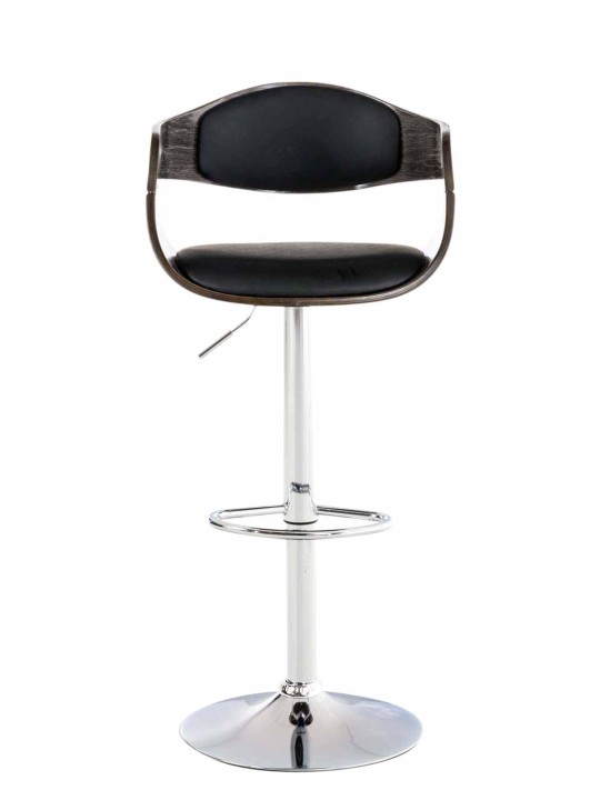 Juego de 2 taburetes de bar Kingston C piel sintética, negro/gris