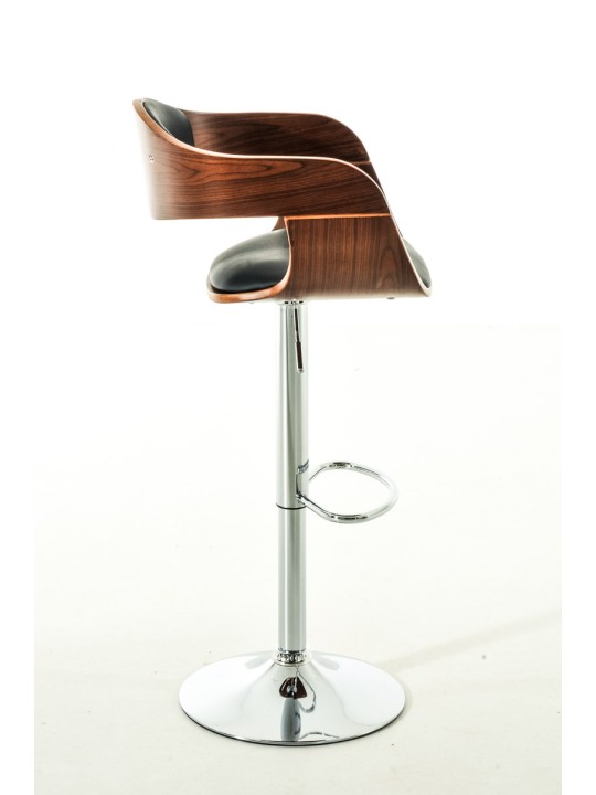 Juego de 2 taburetes de bar Kingston C piel sintética, nogal/negro Juego de 2 taburetes de bar Kingston C piel sintética, nogal/negro