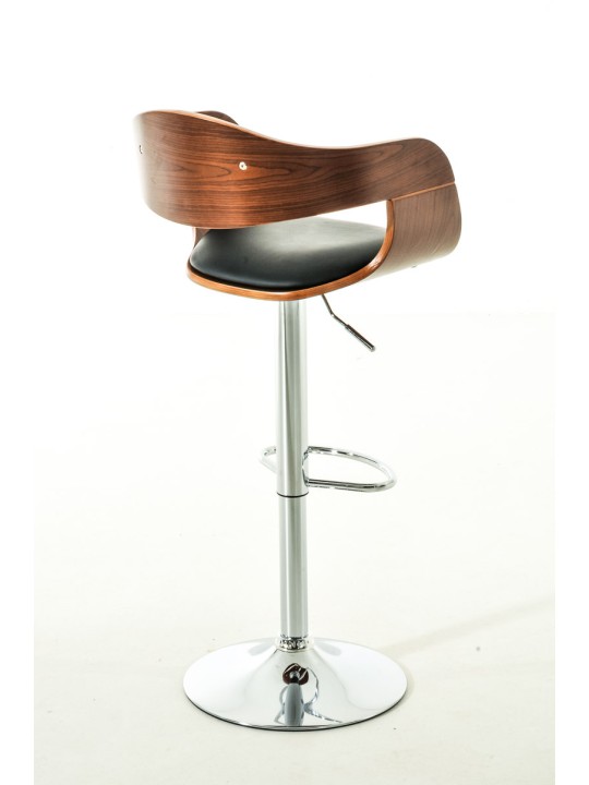 Juego de 2 taburetes de bar Kingston C piel sintética, nogal/negro Juego de 2 taburetes de bar Kingston C piel sintética, nogal/negro