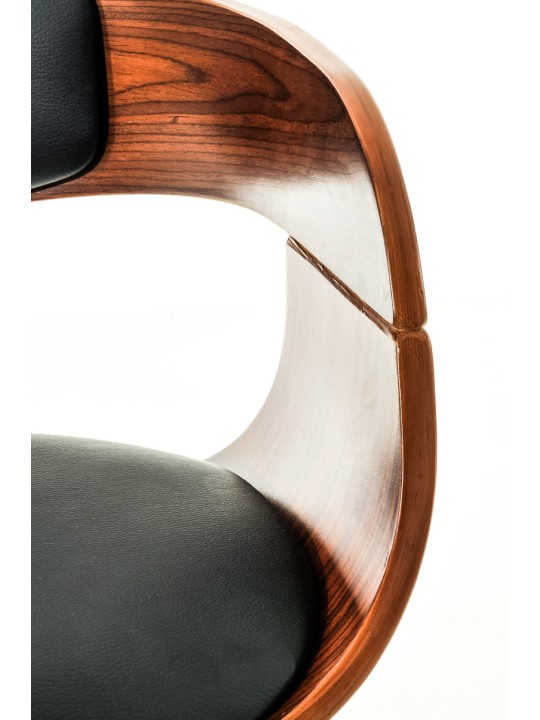 Juego de 2 taburetes de bar Kingston C piel sintética, nogal/negro Juego de 2 taburetes de bar Kingston C piel sintética, nogal/negro