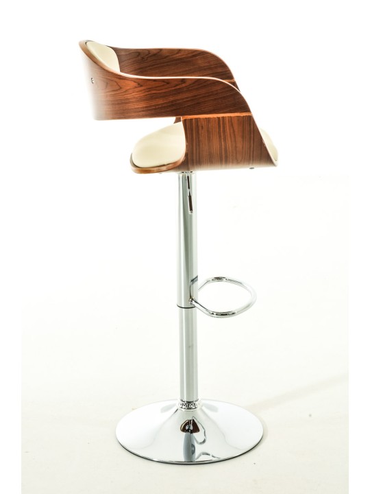 Juego de 2 taburetes de bar Kingston C piel sintética, nogal/crema Juego de 2 taburetes de bar Kingston C piel sintética, nogal/crema