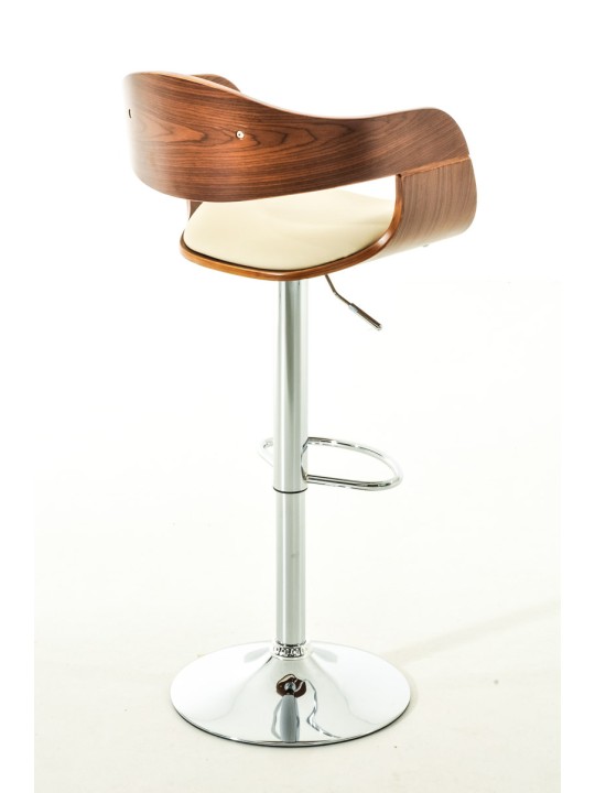 Juego de 2 taburetes de bar Kingston C piel sintética, nogal/crema Juego de 2 taburetes de bar Kingston C piel sintética, nogal/crema