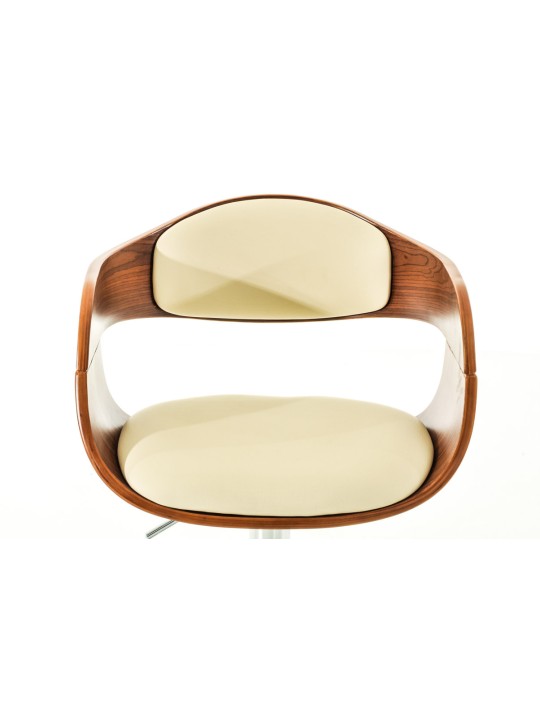 Juego de 2 taburetes de bar Kingston C piel sintética, nogal/crema Juego de 2 taburetes de bar Kingston C piel sintética, nogal/crema