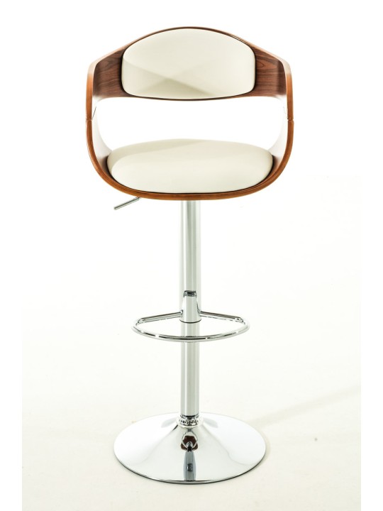 Juego de 2 taburetes de bar Kingston C piel sintética, nogal/blanco Juego de 2 taburetes de bar Kingston C piel sintética, nogal/blanco