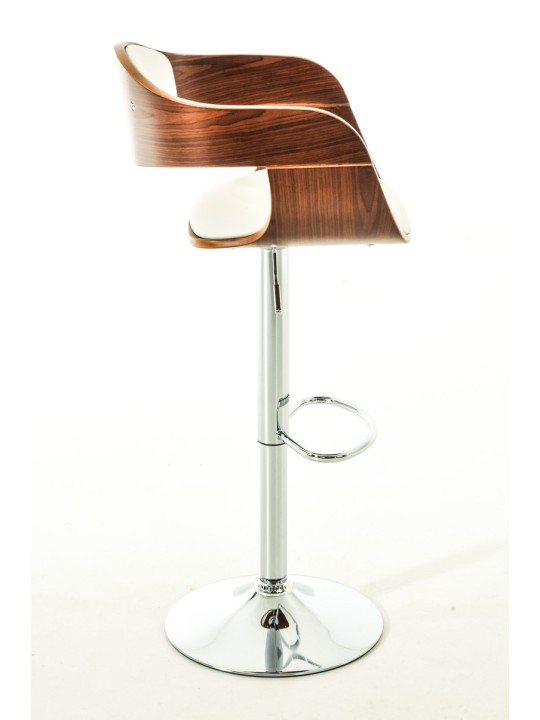 Juego de 2 taburetes de bar Kingston C piel sintética, nogal/blanco Juego de 2 taburetes de bar Kingston C piel sintética, nogal/blanco