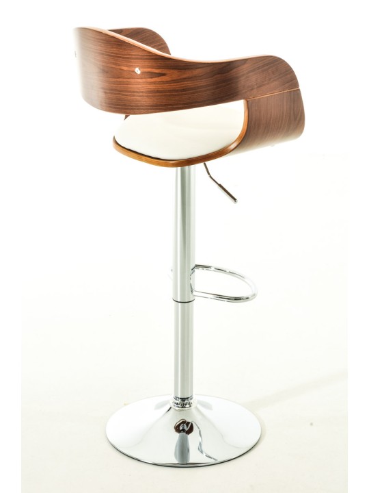 Juego de 2 taburetes de bar Kingston C piel sintética, nogal/blanco Juego de 2 taburetes de bar Kingston C piel sintética, nogal/blanco