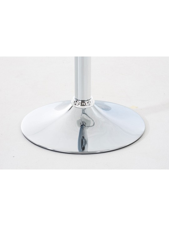 Juego de 2 taburetes de bar Hoover plástico cromado, blanco Juego de 2 taburetes de bar Hoover plástico cromado, blanco