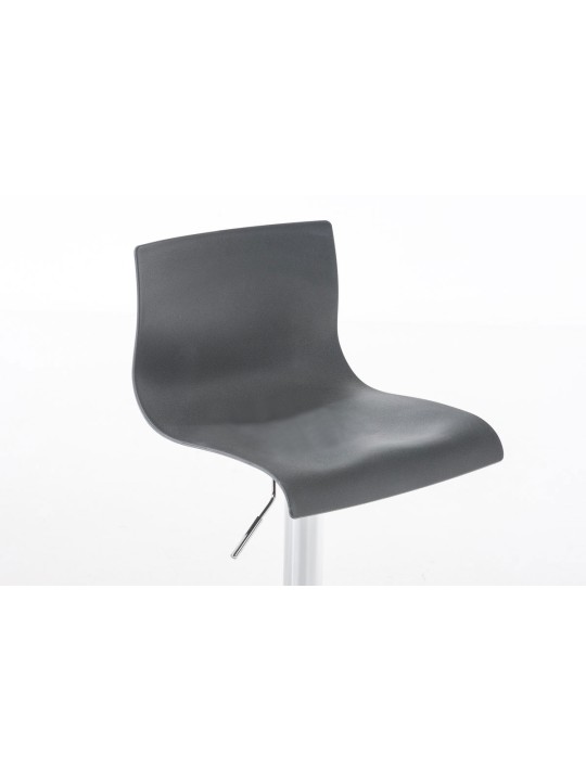 Juego de 2 taburetes de bar Hoover plástico cromado, gris Juego de 2 taburetes de bar Hoover plástico cromado, gris