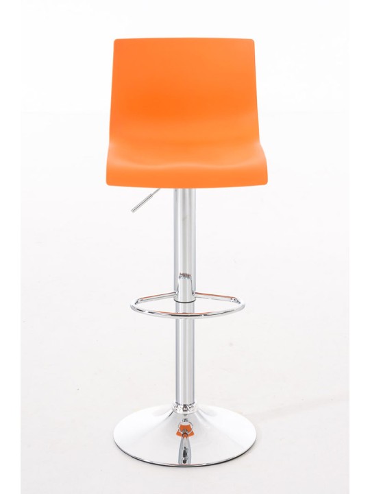 Juego de 2 taburetes de bar Hoover plástico cromado, naranja