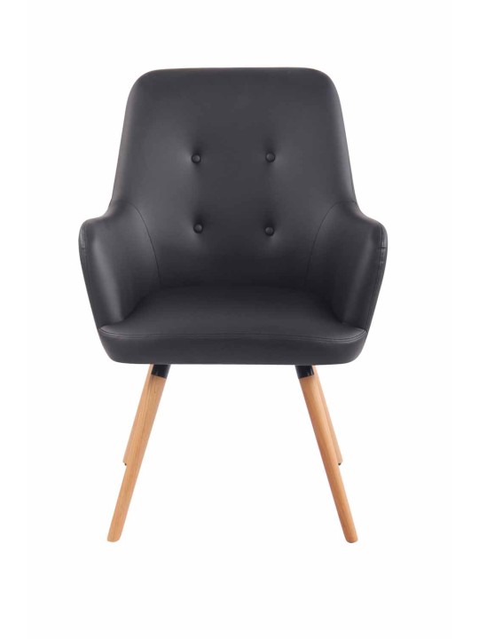 Tumbona Aarhus piel sintética natural, negro