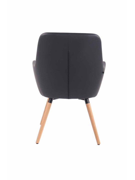 Tumbona Aarhus piel sintética natural, negro