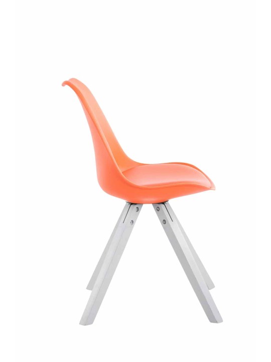 Silla de visita Toulouse polipiel Cuadrada, naranja