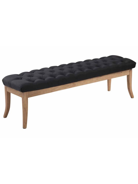 Banco Ramses tela antiguo-claro 150 cm, negro