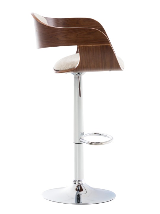 Taburete de bar Kingston C tela, nogal/crema