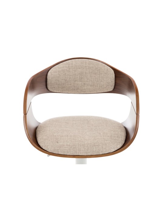 Taburete de bar Kingston C tela, nogal/crema