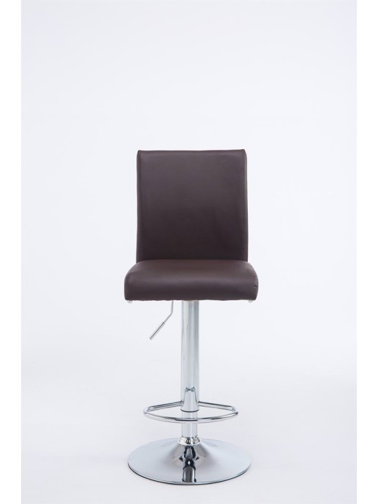 Juego de 2 taburetes de bar Colonia piel sintética cromado, marrón