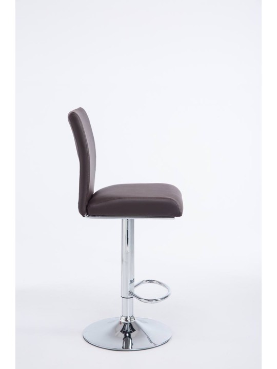 Juego de 2 taburetes de bar Colonia piel sintética cromado, marrón