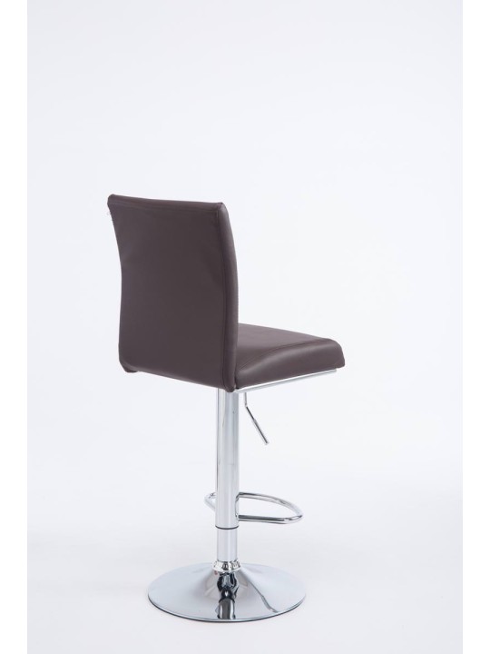 Juego de 2 taburetes de bar Colonia piel sintética cromado, marrón