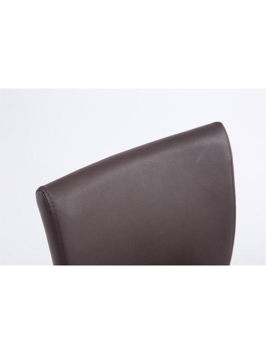 Juego de 2 taburetes de bar Colonia piel sintética cromado, marrón