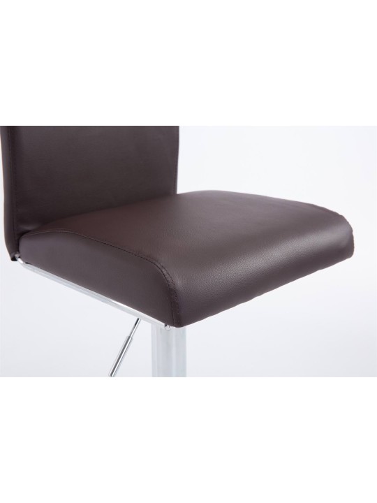 Juego de 2 taburetes de bar Colonia piel sintética cromado, marrón
