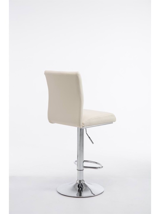 Juego de 2 taburetes de bar Colonia piel sintética cromado, crema