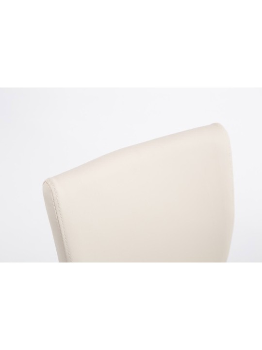 Juego de 2 taburetes de bar Colonia piel sintética cromado, crema